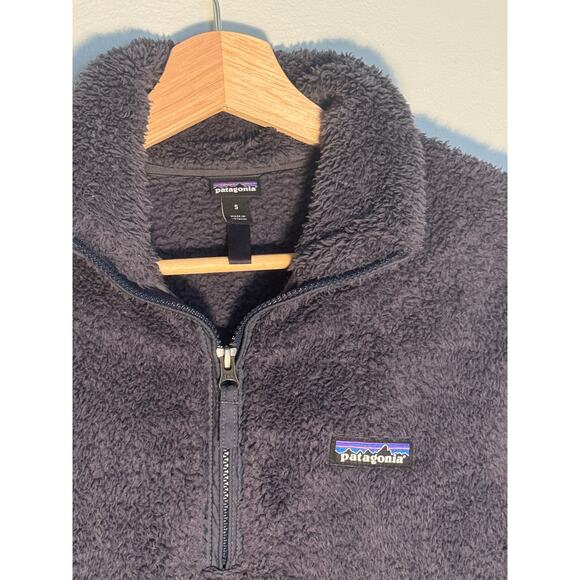 Women's S Patagonia Los Gatos Fleece Sherpa 1/4 Zip Pullover Smolder Blue - Picture 3 of 6
